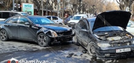Հայաստանի օլիմպիական կոմիտեի դիմաց Opel Astra-ն չի զիջել Cadillac-ն, մեքենաները բախվել են