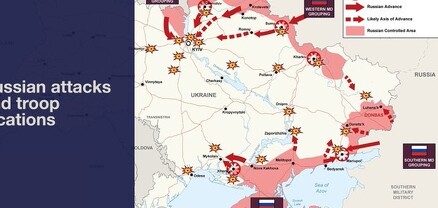 Ուկրաինայում ռազմական գործողությունների քարտեզը՝ ըստ բրիտանական իշխանությունների
