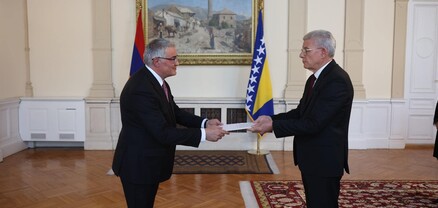 Դեսպան Աշոտ Հովակիմյանն իր հավատարմագրերն է հանձնել Բոսնիայի և Հերցեգովինայի նախագահության նախագահողին