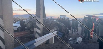 Արարատի մարզում  վարորդը Opel Vectra-ով բախվել է ճանապարհի երկաթբետոնե արգելապատնեշներին. shamshyan.com