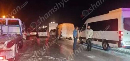 Երևան-Գյումրի ճանապարհին մոտ 300 ավտոմեքենա մերկասառույցի պատճառով 2 ժամից ավելի կանգ է առել․ shamshyan.com