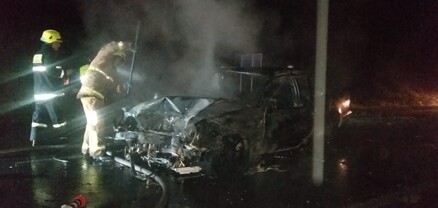 «Mercedes-Benz»-ը բախվել է ժայռից պոկված քարին և բռնկվել. կան տուժածներ