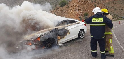 Տիգրանաշենի ոլորաններում այրվել է ավտոմեքենա