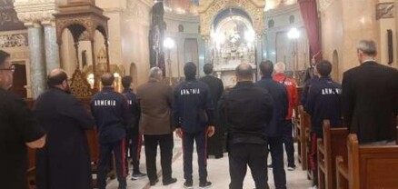 Աշխարհի գավաթի միջոցառումից հետ հայ մարզիկները այցելել են Կահիրեի Սուրբ Գրիգոր Լուսավորիչ եկեղեցի