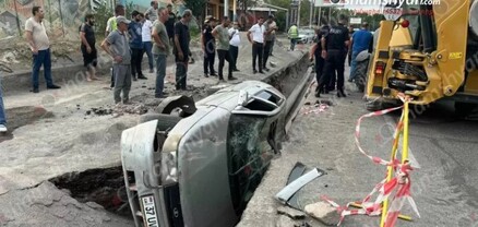 27-ամյա վարորդը Lada-ով կիսակողաշրջված վիճակում հայտնվել է փոսում, օգնության են հասել քաղաքացիները. shamshyan.com