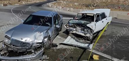 Արագածոտնում՝ «Թալինի վիշկա»-ի մոտ բախվել են Mercedes-ն ու ВАЗ 2107-ը. կան վիրավորներ․ shamshyan.com