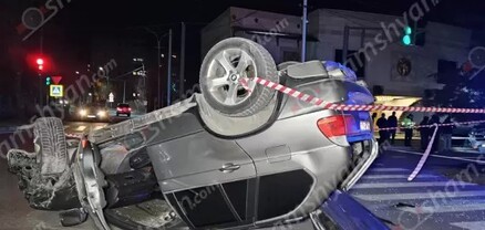 Կոտայքի մարզում BMW X5-ի խմած վարորդը բախվել է կայանված Kia-ին ու գլխիվայր շրջվել. կա վիրավոր. shamshyan.com