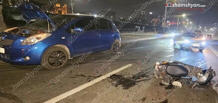 Երևանում բախվել են Toyota-ն և մոպեդը. հնդիկ մոպեդավարը հոսպիտալացվել է. shamshyan.com