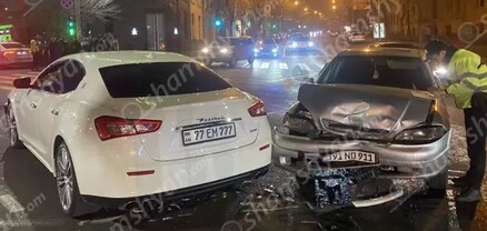 Ավտովթար՝ Երևանում․ բախվել են Maserati-ն ու Opel Astra-ն. shamshyan.com
