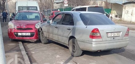 Երևանում բախվել են Nissan-ն ու Mercedes-ը