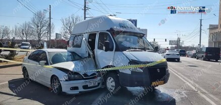 Երևանում BMW-ն մխրճվել է մարդատար ГАЗель-ի մեջ. կան վիրավորներ. shamshyan.com