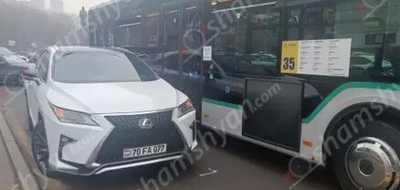 Երևանում բախվել են Lexus-ն ու թիվ 35 երթուղին սպասարկող MAN ավտոբուսը․ shamshyan.com