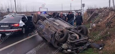 Արմավիրի մարզում բախվել են «Honda»-ն ու «Opel»-ը․ այն գլխիվայր շրջվել է․ կա վիրավոր. shamshyan.com
