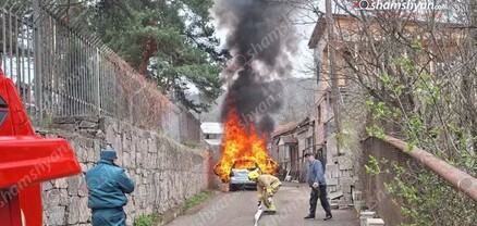 Դիլիջանում «Mercedes»-ում բռնկված կրակը տեսանելի է մի քանի հարյուր մետրից. shamshyan.com