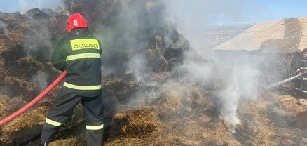 Գանձակ գյուղում այրվել է խոտի դեզ