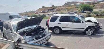 «Շանգրի Լա»-ի մոտ բախվել են «Nissan X-Trail»-ն ու «Honda»-ն․ «Nissan»-ը բախվել է արգելապատնեշներին․ shamshyan.com