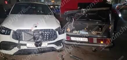 Երևանում բախվել են Mercedes GLE53-ը, ГАЗ 31029-ը և Hover-ը․ վերջինի գազաբալոնը 10 մետր շպրտվել է․ shamshyan.com