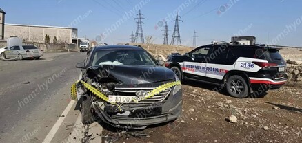 Գետարգել գյուղի ճանապարհին բախվել են «Hyundai Sonata»-ն ու «Mercedes»-ը. կա վիրավոր. shamshyan.com