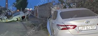 Արմավիրում բախվել են Toyota-ն ու Infinity-ն. վերջինը գլխիվայր շրջվել է, կան վիրավորներ. shamshyan.com