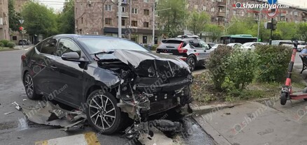 Կոմիտասի պողոտայում բախվել են Hyundai Elantra-ն ու Opel Zafira-ն. վերջինը հայտնվել է կանաչ գազոնում. shamshyan.com