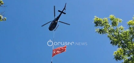 Հաղթանակի դրոշի կրկնօրինակը ծածանվում է երկնքում․ Երևանում մեկնարկել է «Անմահ գնդի» երթը