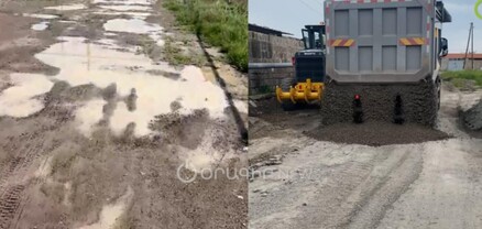 Տիղմ, փոսեր ու լճակներ. Oragir.News-ի ահազանգից հետո Դարակերտի Կենտրոնական փողոցը բարեկարգում են