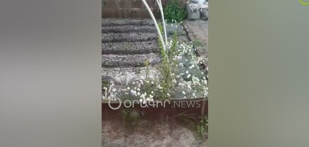 Կարկուտ և հորդառատ անձրև՝ Գյումրիում 