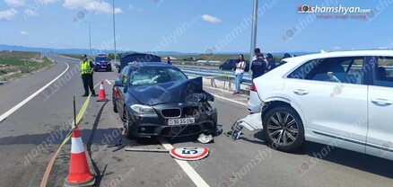 Երևան-Գյումրի ճանապարհին բախվել են Audi-ն և BMW-ն․ կան վիրավորներ․ shamshyan.com