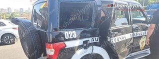 Երևանյան լճի հարևանությամբ բախվել են ՊՆ ՌՈ «UAZ»-ն ու «Ջերմուկ գրուպ» ընկերության «Mitsubishi»-ն. shamshyan.com