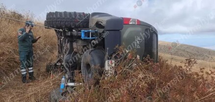 Ուրցալանջ գյուղի դաշտամիջյան հատվածում «Nissan»-ը կողաշրջվել է. shamshyan.com