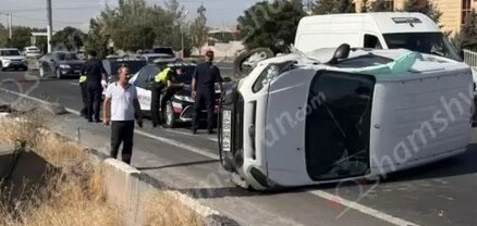 Ավտովթար՝ Կոտայքի մարզում․ 60-ամյա վարորդը «Ford»-ով բախվել է բետոնե արգելապատնեշներին և կողաշրջվել