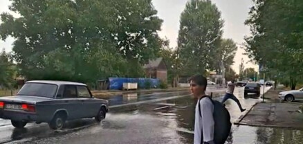 Անձրևից հետո Գյումրիի փողոցները նույնիսկ հետիոտների համար են դժվարանցանելի