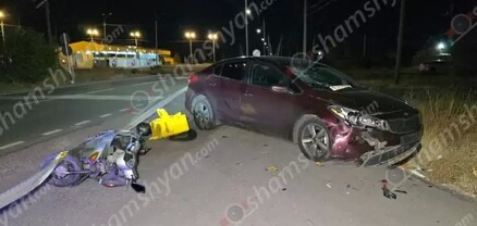 Զովունի-Եղվարդ ճանապարհին բախվել են «Kia»-ն և մոպեդը․ վերջինը կողաշրջվել է․ shamsgyan.com