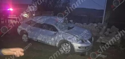 Ողբերգական ավտովթար՝ Գեղարքունիքի մարզում․ Mitsubishi-ն բախվել է քարե պարսպին․ կա 1 զոհ, 1 վիրավոր