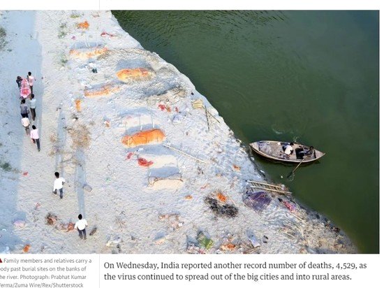 Սրբազան Գանգես գետը լի է COVID-19-ից մահացածների դիակներով