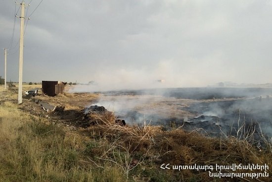 Բերդավան գյուղում այրվել է մոտ 50 հա խոտածածկույթ․ ԱԻՆ