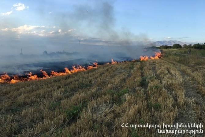 Թթուջուր գյուղի հանդամասում այրվել է մոտ 30 հա խոտածածկույթ