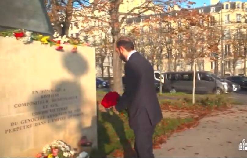 Արարատ Միրզոյանը Փարիզում հարգանքի տուրք է մատուցել Հայոց ցեղասպանության զոհերի հիշատակին