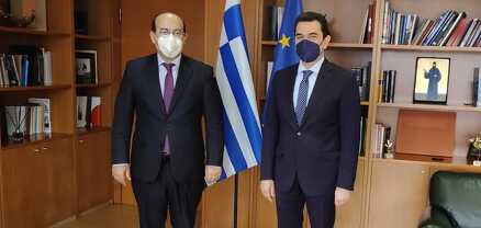 Հունաստանում ՀՀ դեսպան Տիգրան Մկրտչյանը հանդիպել է Կոստաս Սկրեկասի հետ