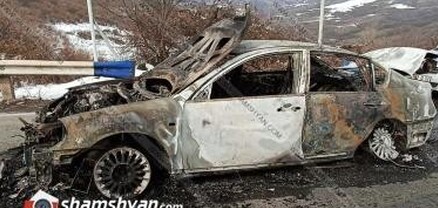 Արտակարգ դեպք՝ Տավուշի մարզում. Nissan Teana-ում ընթացքում հրդեհ է բռնկվել, կա վիրավոր