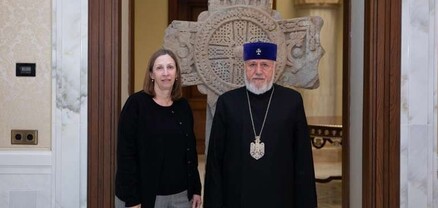 Կաթողիկոսն ու Լին Թրեյսին հանդիպել են․ խոսել են Լաչինի միջանցքի շուրջ ստեղծված իրավիճակի մասին