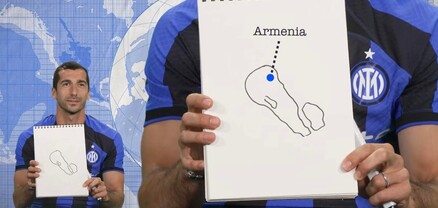 Մխիթարյանը պատկերել է Հայաստանի և Արցախի քարտեզը