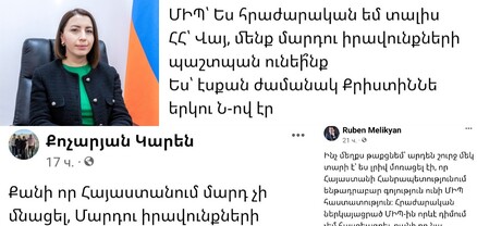 Աղջիկ ջան, էդ ո՞ւր պիտի գնաս, որ քո զբաղեցրած պաշտոնից լավը լինի․ օգտատերերը քննարկում են ՄԻՊ-ի հրաժարականը