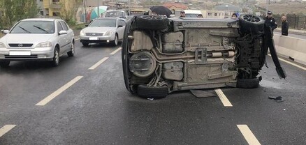 Սիլիկյան խճուղում «Mini Cooper»-ը դուրս է եկել ճանապարհի երթևեկելի գոտուց և կողաշրջվել
