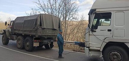Փրկարարները ճանապարհի երթևեկելի հատվածից դուրս են բերել Վերին Խոտանան գյուղի վերջնամասում խափանված բեռնատարը