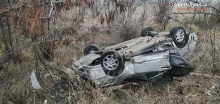 Mercedes-ը գլխիվայր հայտնվել է դաշտում. կա վիրավոր. shamshyan.com