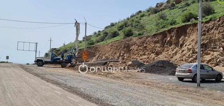 Գողթից Գեղարդ ճանապարհը մնացել է առանց լույսի․ շինարարները ջարդել են էլեկտրական սյուները