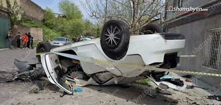 Կոտայքում Kia-ն մի քանի մետր բարձրությունից գլխիվայր ընկել է. կա վիրավոր. shamshyan.com