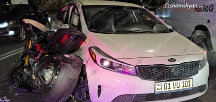 Երևանում բախվել են «Kia»-ն ու «Ducati» մոտոցիկլը. մոտոցիկլավարը տեղափոխվել է հիվանդանոց. shamshyan.com