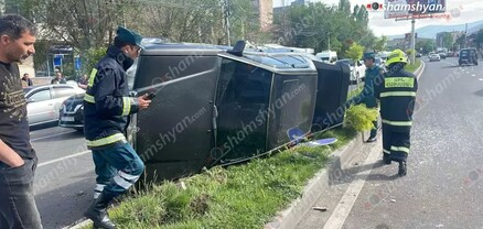 Աբովյանում բախվել են «Volkswagen»-ն ու «Mercedes»-ը. վերջինը կողաշրջվել է. կան վիրավորներ. shamshyan.com